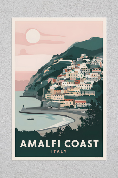 Lucena Pictură decorativă de perete vintage, imprimată pe metal, pe coasta Am...