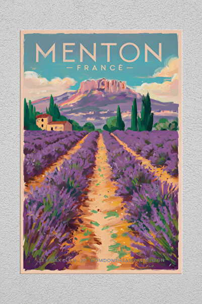 Lucena Metal Printed Menton France Vintage Decorative Wall Painting