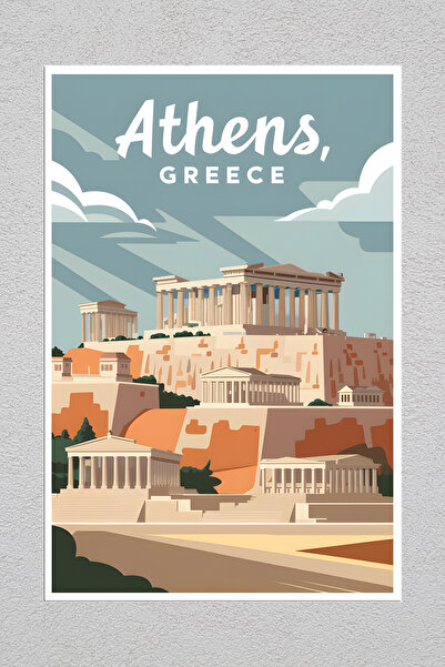 Lucena Pictură decorativă de perete vintage, imprimată pe metal, Atena, Grecia 1