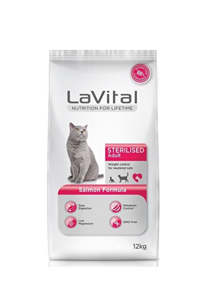 LaVital LaVital Somonlu Kısırlaştırılmış Yetişkin Kedi Maması 12 kg