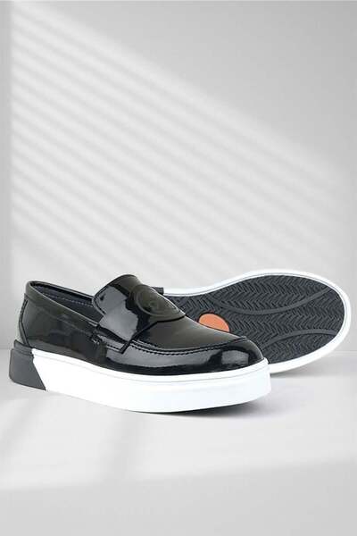 Rakerplus Siyah Rugan Çocuk Klasik Ayakkabı