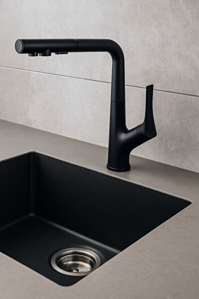 FLEKO Miranda Siyah Arıtmalı Eviye Bataryası