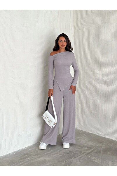 SEVENLINE Set de pantaloni bluză cu umăr dezactivat pentru femei