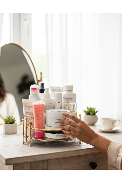 EVSTYLE Золотий органайзер для косметики - з дзеркалом