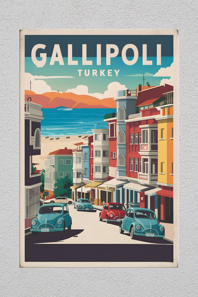 Lucena Metal Baskılı Gelibolu Çanakkale Vintage Dekoratif Duvar Tablo