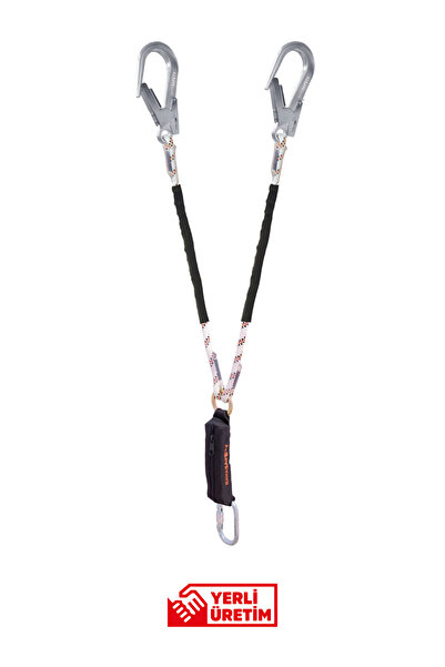 KAYA SAFETY E-3 B K-65/K-2 | Çift Kollu Şok Emicili Lanyard, Düşüş Durdurucu Güvenlik Halatı