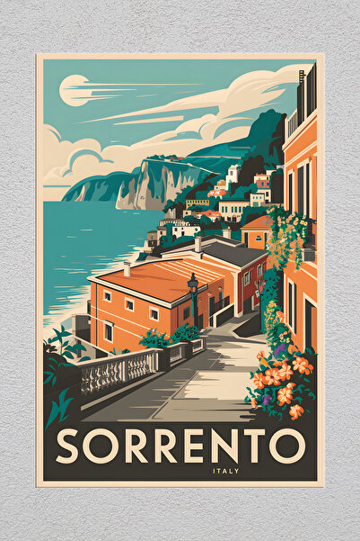 Lucena Μεταλλική εκτύπωση Sorrento Italy Vintage διακοσμητική ζωγραφική τοίχων