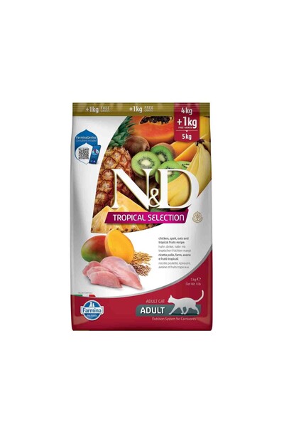 N&D Tropical Selection Düşük Tahıllı Tavuklu ve Tropikal Meyveli Yetişkin Ked...
