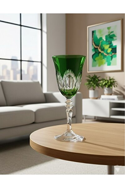 DECOSTYLE Patentli Tasarım Lismore Renkli Kadeh Bardak 1 Ad. 270cc 20cm