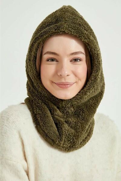 MARBERRY Унісекс Хакі Шерстяний Шарф-Капюшон