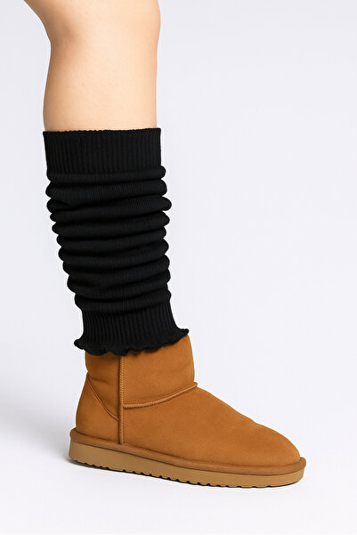 Hakan Collezione Women's Black Wool Premium Aerobic Leggings Boot Socks