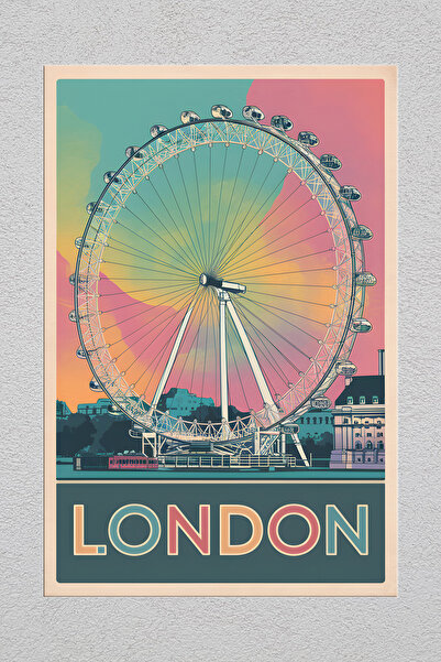 Lucena Pictură decorativă de perete vintage cu imprimeu metalic Londra Anglia 1