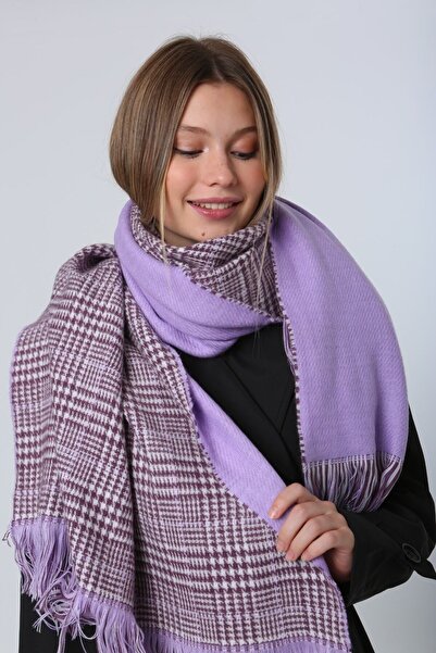 MARBERRY Lilac Double Sided Houndstooth Women's Shawl