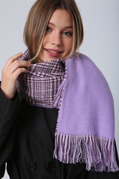 MARBERRY Lilac Double Sided Houndstooth Women's Shawl