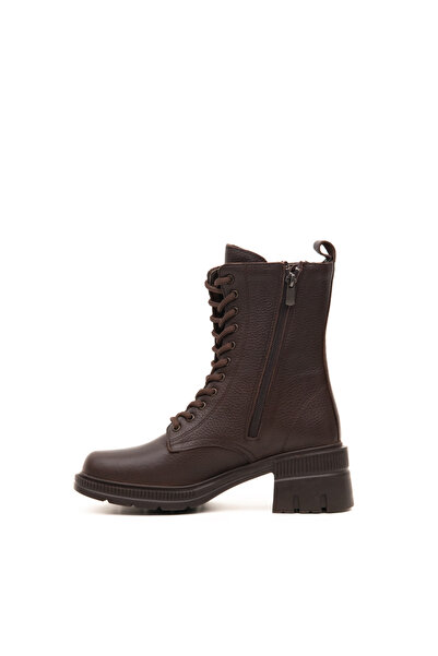 Bulls & Gulls Hakiki Deri Topuklu Kaymaz Taban Kadın Postal Bot