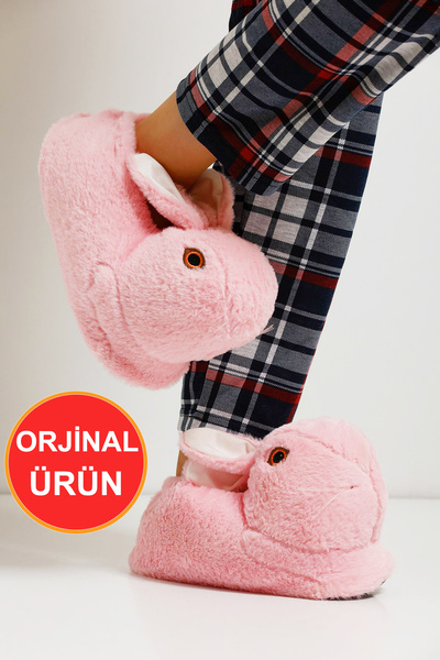 Devida Tavşan Model Kaymaz Taban Rahat Ve Konforlu Kışlık Kadın Panduf