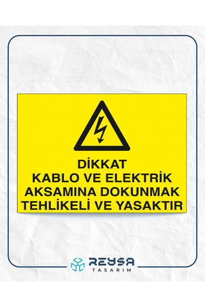 Reysa Tasarım تحذير: لاصق خطير ومحظور لمس الكابلات والأجزاء الكهربائية مقاس 2...