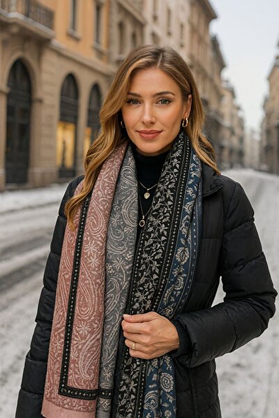 MARBERRY Şal Roz pentru femei cu model