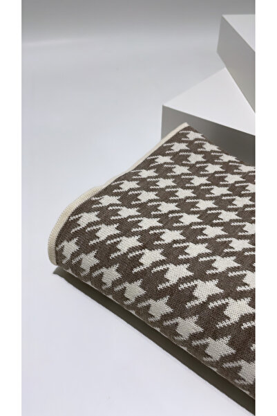 Onur Scarf - Houndstooth Pattern Winter Neck Scarf Thick Quality Fabric Woven Gramaged Product Double Sided