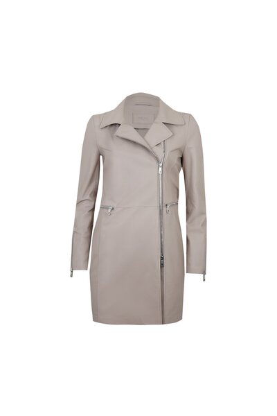 Desa Adrina Krem Kadın Deri Trençkot