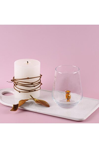 ADAMODART Brown Owl Glass Figured Single Water Glass