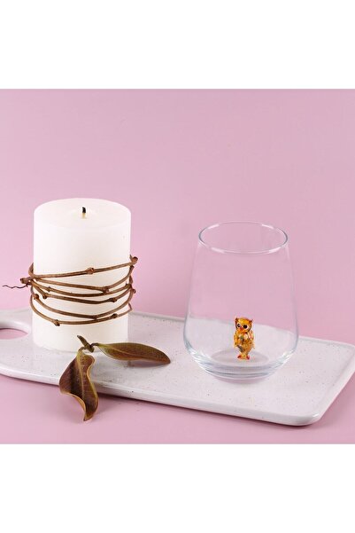 ADAMODART Brown Owl Glass Figured Single Water Glass