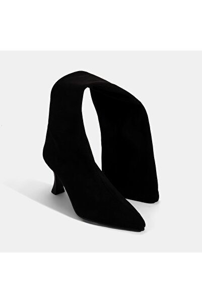 Desa Women's Black Thin Heeled Stretch Boots