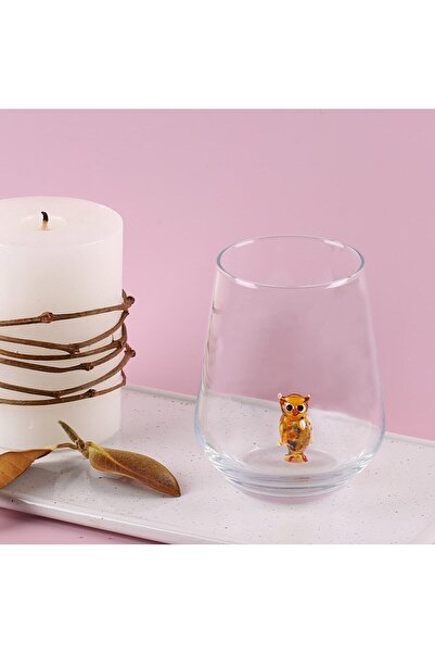 ADAMODART Brown Owl Glass Figured Single Water Glass
