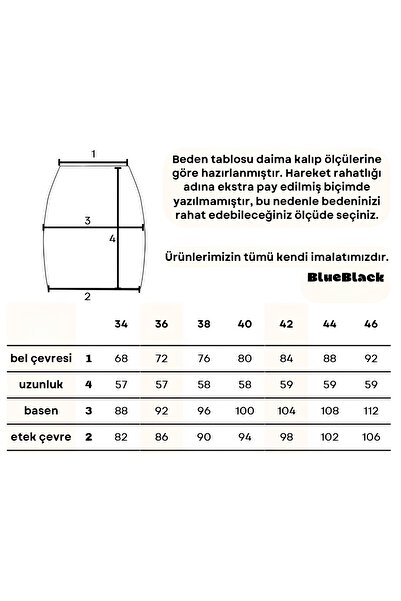 Blue Black Klasik Kesimiyle Diz Boyu Yüksek Bel Kırmızı Kalem Etek