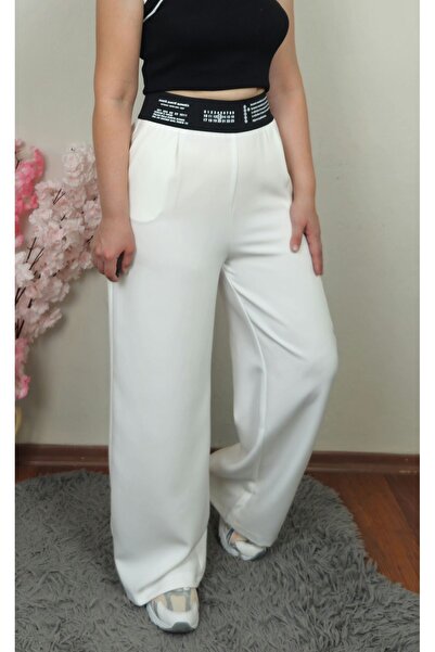MADAME MELEK Palazzo White Trousers