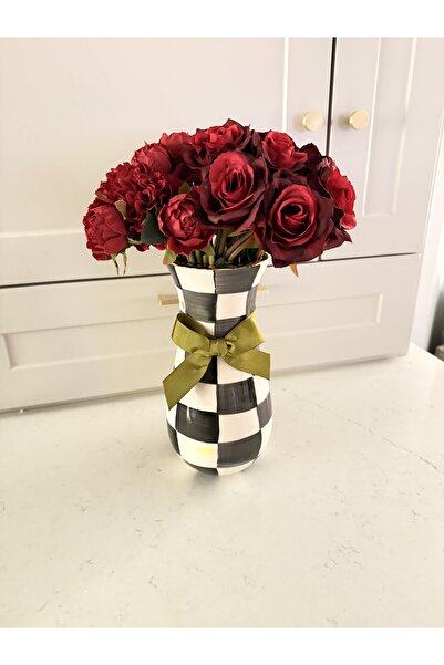 AKS SANAT Damalı Kuğu vazo