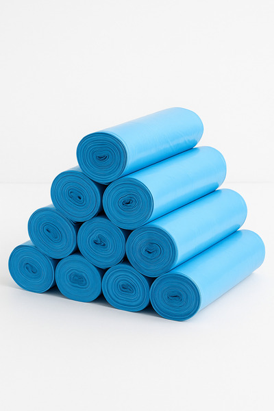 YOK YOK AMBALAJ Büyük Boy Mavi Çöp Poşeti – 65x80 cm 100 Adet (10 Rulo) | Dayanıklı Sızdırmaz Rulo Çöp Torbası
