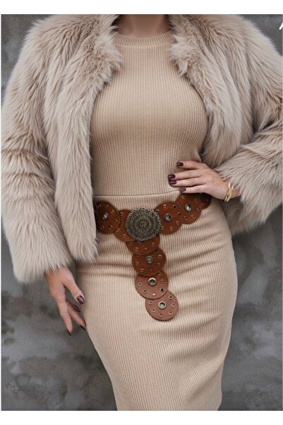 EMR Official Kapsüllü Koyboy Kadın Kemeri Ceket Kemeri,