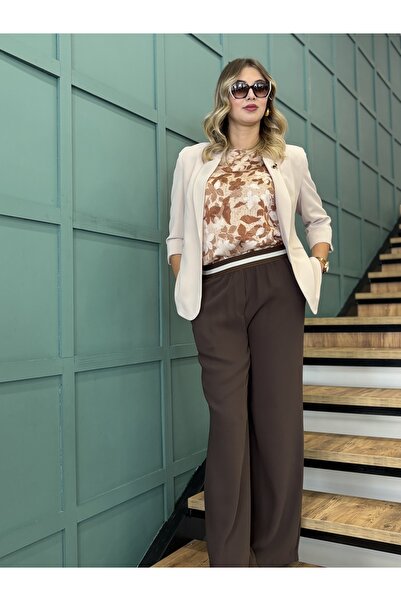 AYHAN Women's Elastic Waist Wide Leg Pants