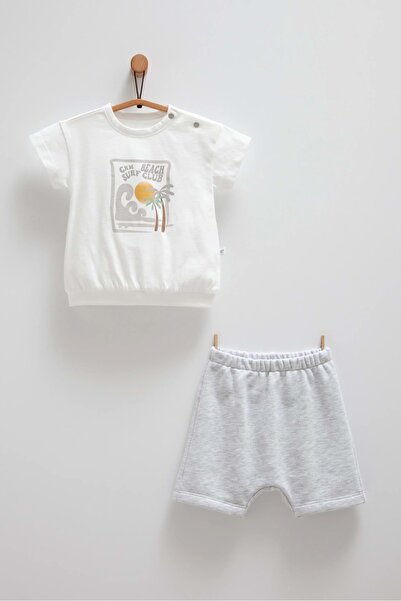 Caramell All Day Surf Club Tshirt Shorts Set Gray
