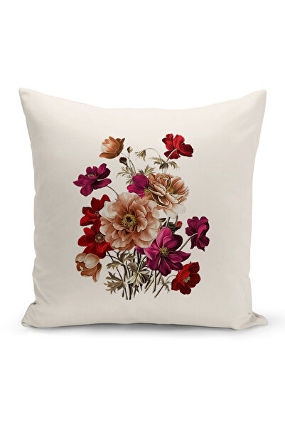 Bertille Home Flower Serisi Çift Tarafı Dijital Baskılı Kırlent Kılıfı (Cushi...