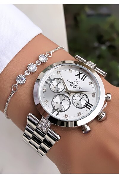 Daniel Klein Original Steel Cord Women's Wristwatch Bracelet Combination