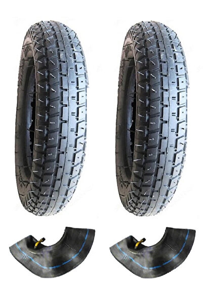 DIAMOND 3.00-8 Tube Type 6PR (6 Kat) Engelli Araç Dış Lastiği X 2 Adet + Eğri Sibop İç Lastik Seti