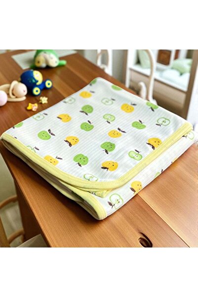 RYZE ÇOCUK Printed Double Sided Combed Cotton Blanket -100X100 Yellow