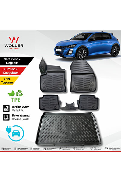 wöller Peugeot E 208 Paspas Bagaj Havuzu Set Elektrikli 2021 Sonrası Uyumlu 3...