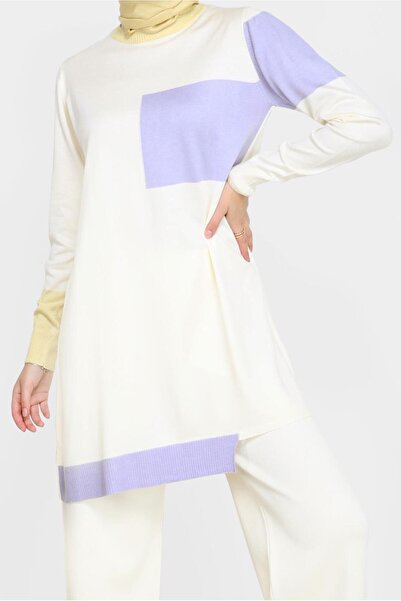 Alvina Tricolor Double Pants Tricot Suit 42031