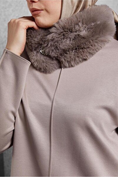 Alvina Fur Detail Pants Suit 45086