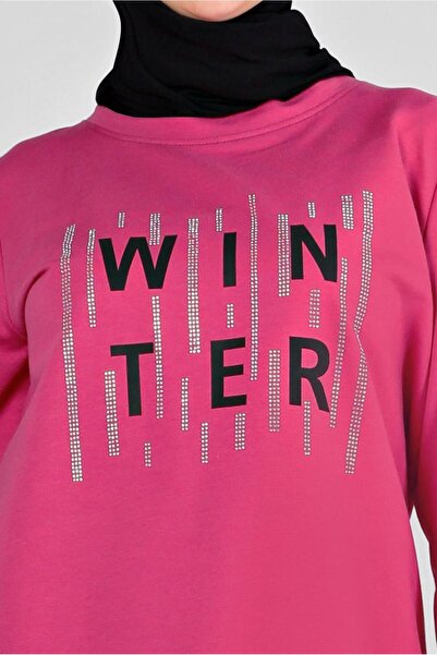 Alvina TAŞLI BASKILI İKİLİ ETEKLİ EŞOFMAN TAKIM 43389