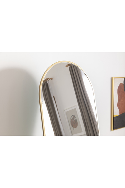 Marsah Home Semi-oval floor mirror with stand 180x70 Cm Gold