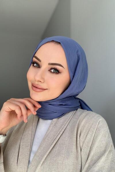 Byedauzunlar Şal din bumbac proaspăt albastru denim