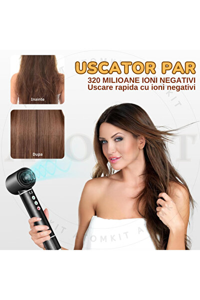 ATOMKIT Uscator de Par Profesional 5 in 1, Multifunctional, 320 milioane Ioni Negativi, 1400 W, Efect Coanda