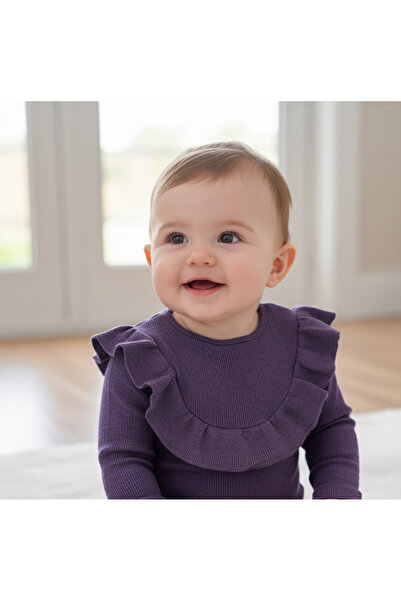 BAHNUR بدلة ريبانا زيبين للأطفال باللون الأرجواني