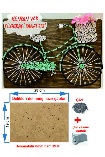 Tiydem İp sanatı Dikkat geliştirici el becerisi eiğtimi Filografi Hazır Set B...