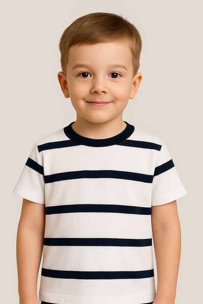 Ropi Boy's Summer T-Shirt with Stripe Pattern