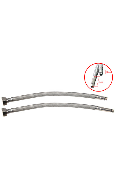 Evotools Conector flexibil pentru robinet din oțel inoxidabil - 1 bucată robinet 90 1/2 inch M10 inch 600 mm